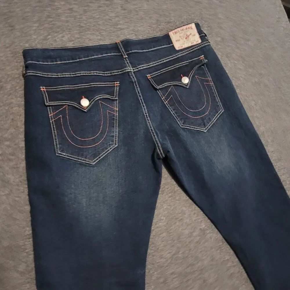 True Religion size 40 Geno Relaxed Slim denim jeans dark wash
